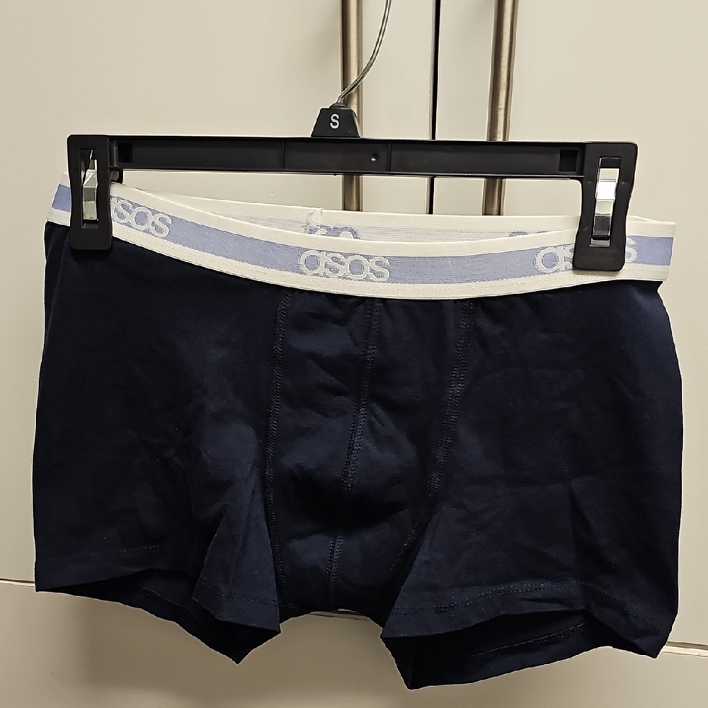ASOS Dark Blue Boxer Briefs with White Waistband